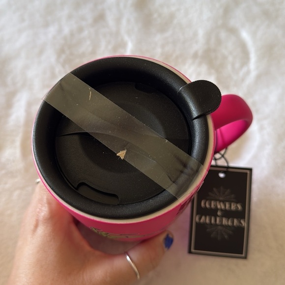 Cobwebs & Cauldrons Soft Touch Mug Hot Pink zombie hands vampire lips Halloween - Picture 2 of 7